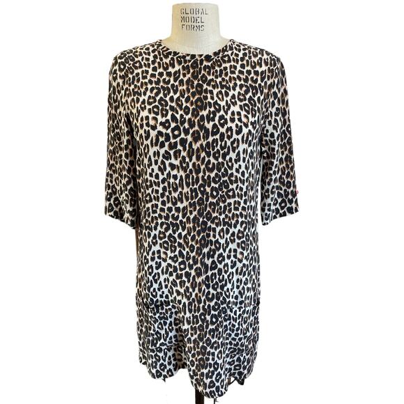 Equipment Aubrey Dress Silk Leopard Cheetah Relaxed Shift Dress Size Small - Picture 2 of 7